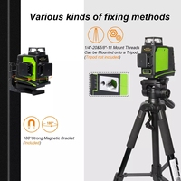 Pro Huepar GF360G Rechargeable, Mode d'impulsion extérieure multi-lignes, faisceau vert 3D 12 lignes croisées niveau Laser rotatif