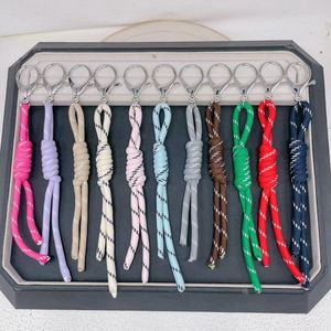 BD-D870 Wholesale Color Nylon Braided Rope Car Key Chains Bag Charms Rope Braided Lanyard Keychain Diy Rope Keychain Accessories