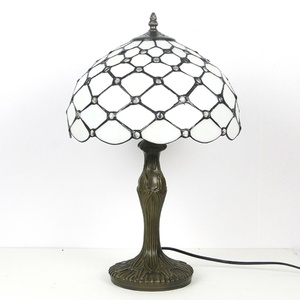 Lámpara de Techo Tiffany LongHuiJing con Cúpula de Vidrio, 12 Pulgadas, LED AC E27, Base de Aleación de Zinc, Estilo Mediterráneo Vintage Amarillo para Dormitorio - Product Image 1