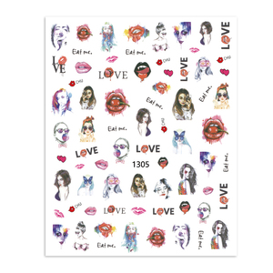 Personalizado 3D DIY rojo Blanco Amor Cupido labios uñas arte pegatinas Corazón en forma de corazón francés Día de <span class=keywords><strong>San</strong></span> Valentín adhesivo prensa <span class=keywords><strong>manicura</strong></span> - Product Image 2