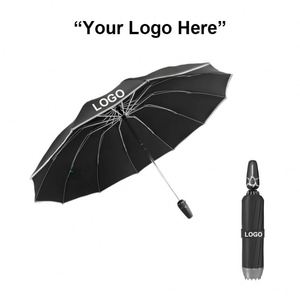 Parapluie pliable haut de gamme entièrement automatique, protection solaire et pluie, logo personnalisé, grande taille renforcée, vente en gros - Product Image 3