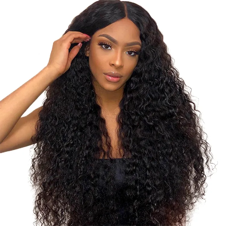 Virgin Hair Wigs Deep Curly Wave Virgin Cuticle Aligned Hair Wig Apple Girl Lace Frontal Human Hair Wigs Malaysian Lace Front Wig For Women