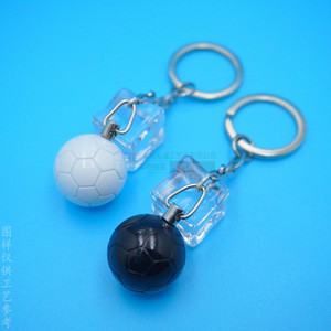 Porte-clés ballon de football 3D en métal peint, souvenir d'événement sportif, accessoire de voiture, couleur personnalisée, cadeau portable - Product Image 2