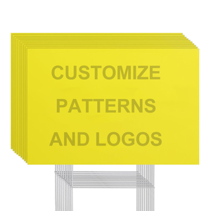 بيع بالجملة 18x24 4 المموج البلاستيك الأصفر أنماط مخصصة والشعارات علامات ساحة فارغة لافتات الإعلانات البلاستيكية - Product Image 1