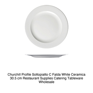 แผ่นรองจานเซรามิกสีขาว Churchill Profile C-Flap ขนาด 30.5 ซม. อุปกรณ์ร้านอาหาร ภาชนะสำหรับจัดเลี้ยง ขายส่ง - Product Image 2