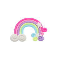 Benutzer definierte Größe Weiches PVC Regenbogen harz DIY Cake Topper Bunte Lieferungen für die Kuchen dekoration
