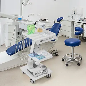 Hoge Kwaliteit Medische Mobiele Metalen Tandheelkundige Kliniek Kar Trolley Kar Met Ingebouwde Socket