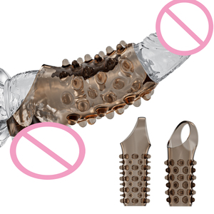 Open-Ended Silikon Penis Ärmel Hahn Vergrößerung und Verzögerung Ejakulation Dildo Protector Hollow Dick Cover Dildo Anel Peniano - Product Image 1
