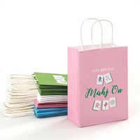 Sacchetti Regalo Personalizzabili in Carta Kraft con Manici Intrecciati per Artigianato e Mahjong, Logo Personalizzato, 4 Design, Imballaggio Multiuso, Vendita all'Ingrosso