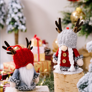 Adorno Colgante de Año Nuevo, Muñeco sin Rostro con Astas de Reno, Gnomo, Pequeñas Decoraciones Navideñas para Fiestas y Decoración Festiva - Product Image 3