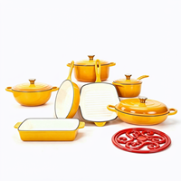 Ensemble de casseroles antiadhésives 8 pièces en fonte émaillée, compatibles induction LFGB FDA, résistantes au four, pour la cuisine