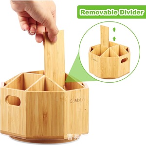 Rotatable Wooden Storage <b>Box</b> With Partitions 4 In 1 For <b>Makeup</b> Kitchen Office Stationery Organizers - Product Image 2