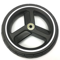 Roue en mousse PU de 7 pouces et 12 pouces, roue à rayons en plastique pour poussette de bébé