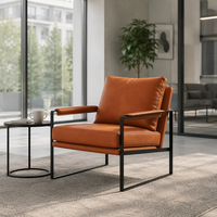 Fauteuil en métal pour bureau, maison et salon, siège rembourré, design classique et décontracté, confortable, structure robuste