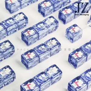 Jinze最新プラスチックリップグロスチューブ2.5mlアイスキューブ化粧用アプリケーター付き