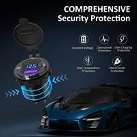 Boîtier en aluminium 12V 24V 54W Charge rapide QC 3.0 USB Type C PD 36W QC 3.0 18W Prise de chargeur de voiture à double port