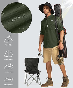 맞춤형 긴 소매 빠른 건조 버튼 업 낚시 셔츠 통기성 및 다중 포켓 UPF 50 사파리 셔츠 남성용 - Product Image 5