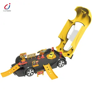 Multifunction 2in1 alloy car carry case play set can lift the car cover 10pcs racing die cast metal car toy