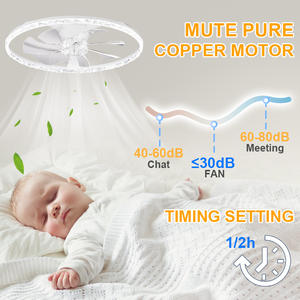 Ventilador de Techo Acrílico de Montaje Empotrado, Diseño Ultrafino, Silencioso (<30dB), 7 Aspas, 3 Colores Atenuables, Control Remoto/APP Inteligente Moderno - Product Image 5