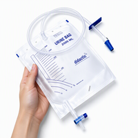 Sac de drainage urinaire à membrane épaisse à valve unique TEXNET avec désinfection infrarouge lointain, certifié CE, dispositif médical de classe I, tailles 600 ml/900 ml