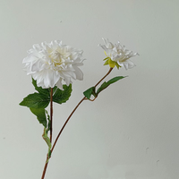 Vente en gros de fleurs de pivoine à 2 têtes, fleurs de dahlia en PU au toucher réel, fleurs de dahlia hydratantes pour la décoration de la maison et de mariage