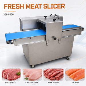Machine à trancher la viande fraîche commerciale 2,2 kW, machine automatique pour couper les steaks <span class=keywords><strong>de</strong></span> bœuf et les filets <span class=keywords><strong>de</strong></span> poulet - Product Image 1