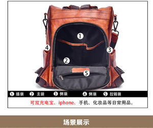 AndoBag <b>Backpacks</b> for Women Man Unisex Genuine Cow <b>Leather</b> Shoulder Bag Fashion <b>Large</b> Capacity Travel <b>Backpack</b> 3002 - Product Image 4