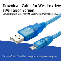 Câble de téléchargement de données pour programmation PLC, optimiseur de signal, avec ports USB carrés / Mini USB en T / Micro USB plats, pour contrôle industriel