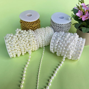 Sang trọng màu trắng Ngọc Trai Chuỗi trang trí đám cưới vòng tròn treo cài đặt sân khấu nền bên Trần rèm - Product Image 3