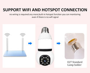 Leksell Yoosee V380 1080P E27灯泡Wifi室内安全摄像头360 4MP微型sd卡内置麦克风人体运动跟踪 - Product Image 6