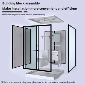 ห้องน้ำสำเร็จรูปแบบพกพา แยกส่วนเปียกและแห้ง ห้องอาบน้ำในตัว ห้องน้ำสำหรับโรงพยาบาล - Product Image 3