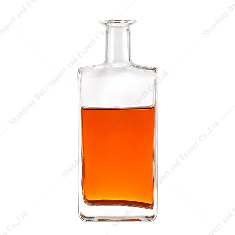 Custom design 750ml 1000ml square liquor spirit whiskey creative bottle manufacturers direct sales