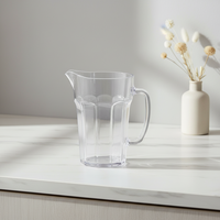 Pichet en plastique PS de 1,3 L avec poignée, design « Dix Cornes », couleurs et logo personnalisables, pour la maison, le bar, les fêtes, carafe à eau réutilisable