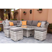 Meubles de jardin Foshan : Ensemble de chaises de jardin en rotin moderne de qualité exclusive, table à manger en osier pour l'extérieur