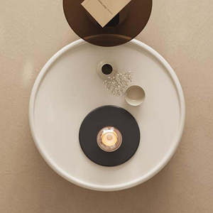 Nouvelle table <span class=keywords><strong>basse</strong></span> ronde en crème blanche/marron, design moderne, écologique, avec tiroirs, meubles de salon modernes - Product Image 6