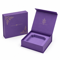 Boîte cadeau rigide carrée en kraft personnalisée avec motif botanique doré pour bijoux, bougies, cosmétiques, emballage OEM