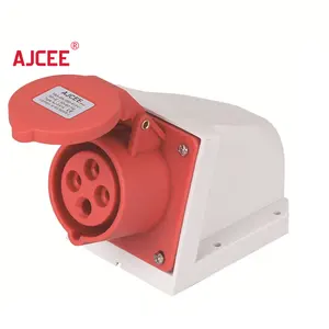 AJCEE ip44 4pin 32amp 380v industrial male female plug socket with CE
