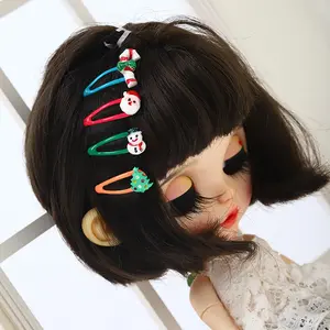 Accesorios decorativos navideños para el cabello para niña, mini pinzas epoxi de 2,5 cm para el pelo, horquillas de Navidad para niña - Product Image 2