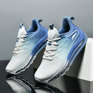 Chaussures de course tendance pour hommes, été printemps, taille extra large, coussin d'air pleine longueur, surface tissée antidérapante, respirante, décontractée - Product Image 5