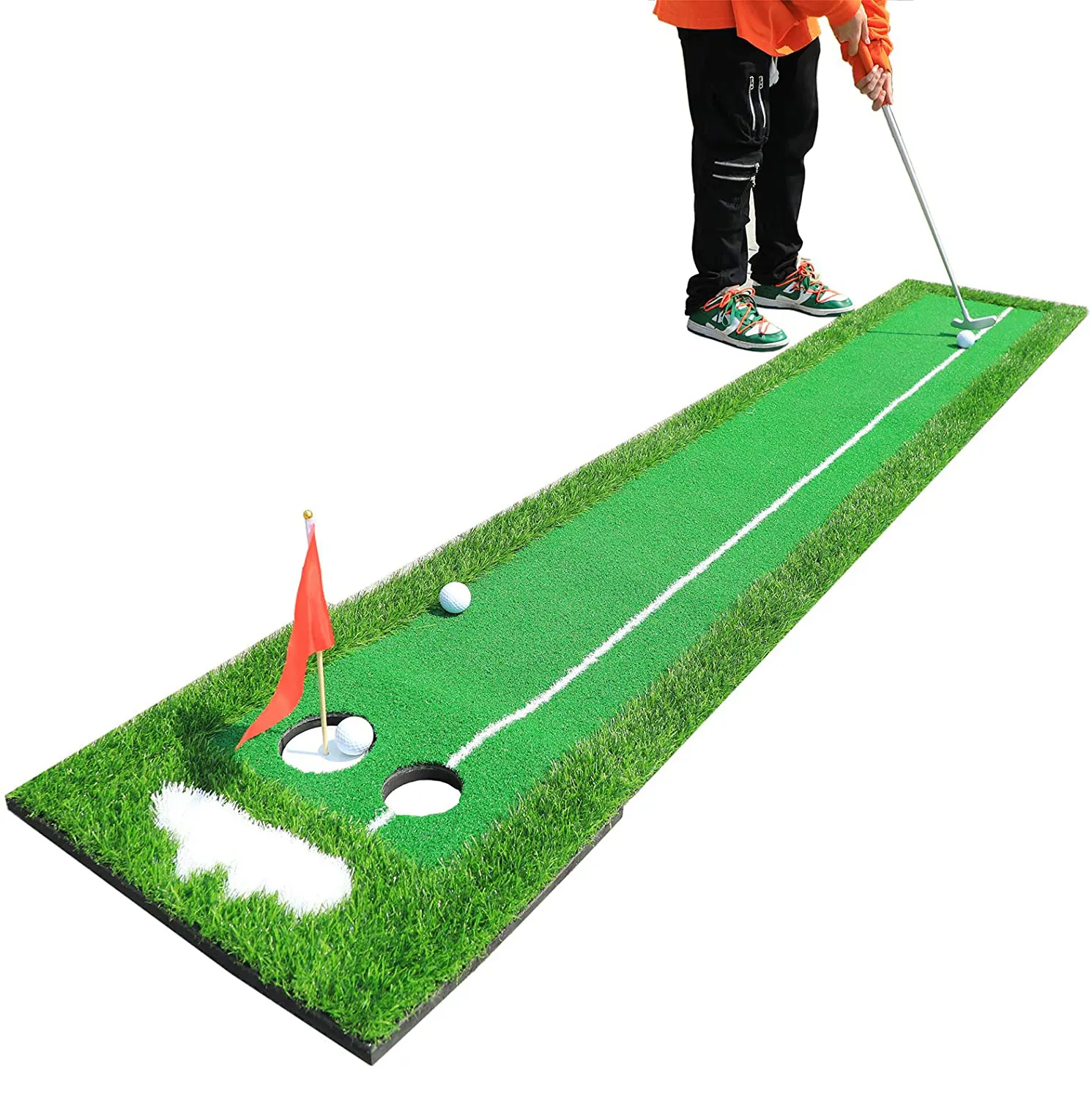Golf Putting Green para interiores y exteriores Golf Putting Mat Portable Golf Practice Mat Training Aid Gift para todos los niveles de habilidad Golfista