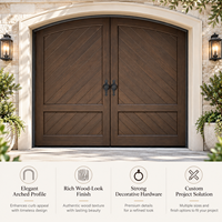 Porte de garage cintrée en bois massif LIXON OEM, porte double sur mesure pour villa et projets résidentiels