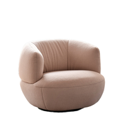Fauteuil pivotant moderne à dossier incurvé, fauteuil d'appoint rembourré confortable, siège large pour salon, chambre, coin lecture, hôtel