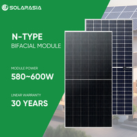 Panneaux solaires Solarasia Hefei de type N de qualité A, 590 watts, 595w, 600w, monocristallins bifaciaux pour la recharge de voitures