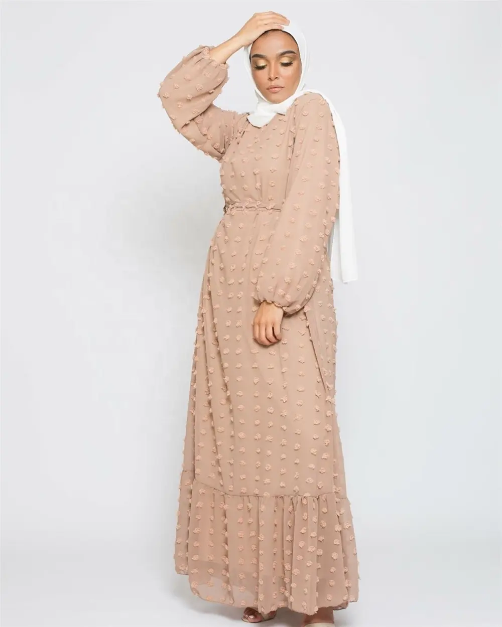 Vendita calda bubble dots abbigliamento islamico abiti donna