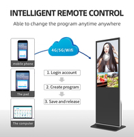 Kiosque sur pied 49 pouces Android WiFi, affichage numérique anti-reflet Full HD, écran tactile 10 points, moniteur SDK, animation en libre-service