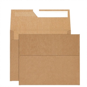 Enveloppes en papier kraft brun écologiques avec logo personnalisé, gaufrage et fermeture autocollante, pour cadeaux et artisanat, papeterie de bureau - Product Image 3