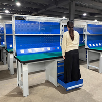 Banc de travail professionnel robuste antistatique avec tiroirs, finition peinture poudre, armoire de rangement pour garage, outils, usage de bureau, OEM