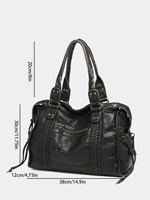 Tas Selempang Wanita PU Vintage Y2K, Kapasitas Besar, Tas Bahu Retro, Tas Tangan, Logo Custom, Supplier Grosir