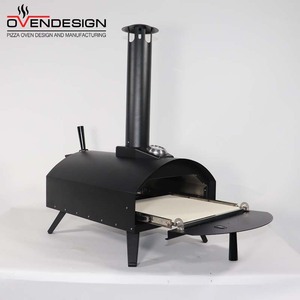 Four à <span class=keywords><strong>bois</strong></span> pour barbecue et pizza en acier laminé à froid, avec surface antiadhésive, température maximale de 500°C, pour usage extérieur et domestique - Product Image 1