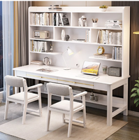 Silla y mesa de ordenador, mesa minimalista moderna, escritorio de ordenador de estudio de madera, escritorio de doble Persona, estantería, escritorio de ordenador